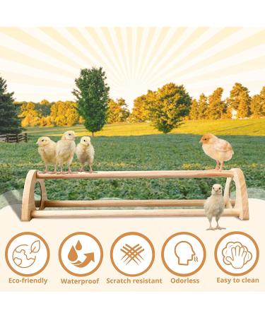 TonGass 16 Extra Long Chicken Perch with Built-in Mirrors - Durable Bamboo Roosting Bar for Baby Chicks - 15 3/4 x 6 5/8 x 3 1/2 - Buy Online on GoSupps.com