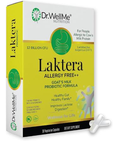 Dr. WellMe Laktera Allergy-Free Probiotics 30 Capsules 12B CFU Goat s Milk Probiotic Formula Immune & Gut Health Supplements Low Lactose Gluten-Free for Adults & 7+ Children - Buy Online on GoSupps.com