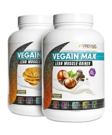 Weight Gainer Schoko-Haselnut + cinnamon-hant-H rkeks 2x3kg Mix-Pack-Vegain Max Lean Muscle Mass Gainer high protein content (30%) + complex carbohydrates-without maltodextrin lactose-free 100% vegan choco hazel.+ Cinnamon 3 kg (2 -person pack)