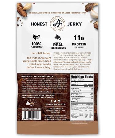 Country Archer Hickory Smoke Turkey Jerky - 7 oz (198g) | Premium Protein Snack - Buy Online on GoSupps.com