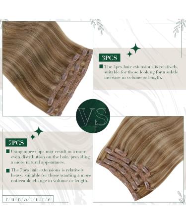 Runature Clip In Extensions Real Human Hair 50cm - Smooth & Straight Blond Hair Extensions - 3PCs 50g #10p16 - Buy Online on GoSupps.com
