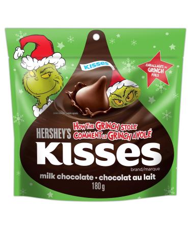 HERSHEY'S KISSES Grinch Milk Chocolate - Christmas Candy Stocking Stuffers 180g