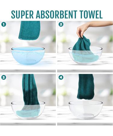 Luxury Hair Drying Towel Turban - 100% Cotton Quick-Dry Scarf for Long Hair | Blue-Green Haarurban | Ideal for Women - 62cm x 23cm - Buy Online on GoSupps.com