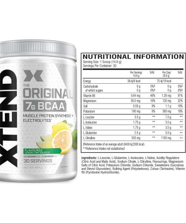 XTEND Original BCAA Powder Lemon Lime Squeeze - 30 Servings | BCAAs & Electrolytes for Recovery | Amino Energy Post-Workout - Buy Online on GoSupps.com