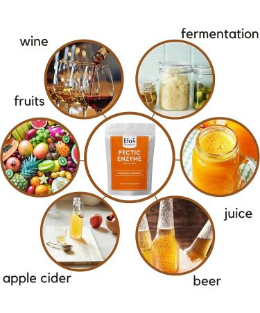 Pectic Enzyme Dry Powder (1lb)| Packed in Canada| Juice Extraction Agent Increase Juice Yields Prevent Pectin Haze| Used for Homebrewing and Winemaking| by Elo s Premium - Buy Online on GoSupps.com