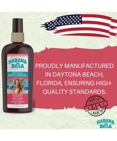 Habana Brisa Reef Friendly Tanning Oil Twin Pack (2 x 8oz) Reef Safe Non-Greasy Sun Tanning Oil with Moisturizing Tropical Oils Small Batch Sun Care Made in USA (Twin Pack (2x 8oz)) - Buy Online on GoSupps.com