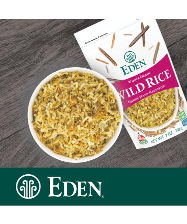 Eden Wild Rice 7 oz Bag - Hand Harvested, Wood Fire Parched, 100% Whole Grain - Buy Online on GoSupps.com