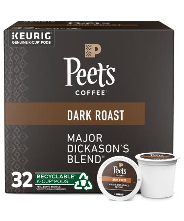 Peet's Coffee, Dark Roast K-Cup Pods for Keurig Brewers - Major Dickason's Blend 32 Count (1 Box of 32 K-Cup Pods) Packaging May Vary 32 Count (Pack of 1)