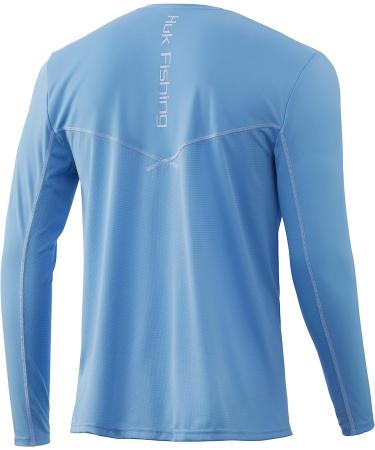 HUK Men's Icon X Long Sleeve Fishing Shirt with Sun Protection Baltic Sea Large - Buy Online on GoSupps.com