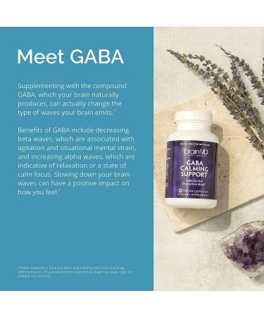 BRAINMD Dr Amen GABA Calming Support - 90 Capsules Pack of 2 - Promotes Relaxation - Contains Magnesium Vitamin B6 & Lemon Balm - 180 Total Servings 90 Servings (Pack of 2) - Buy Online on GoSupps.com