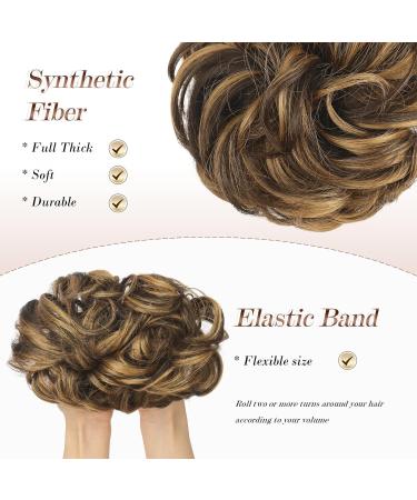 Buy Fine Hair Part with Rubber Band - Large Dutt Hair Tubes Chocolate Brown & Caramel Blonde Synthetic Hair Extensions for Women & Girls - 55g - Buy Online on GoSupps.com