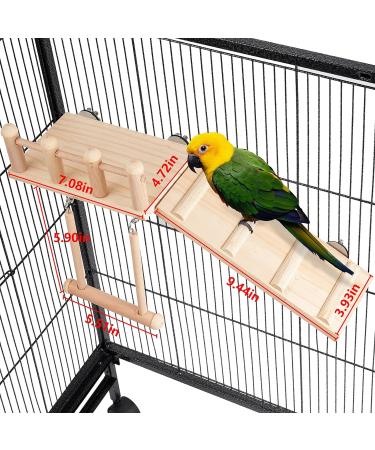 TeTupGa Hamster Bird Perches Cage Toys - Wooden Platform with Climbing Ladder and Swing - Ideal for Green Cheeks, Lovebirds, Chinchillas, and Budgies - Buy Online on GoSupps.com