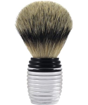 Hans Baier Exclusive shaving brush acrylic clear - size 5 black stripe