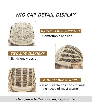 TISHINING Short Blonde Pixie Cut Wig for White Women - Dark Brown Ombre Blonde Synthetic Hair, Natural Look - Buy Online on GoSupps.com