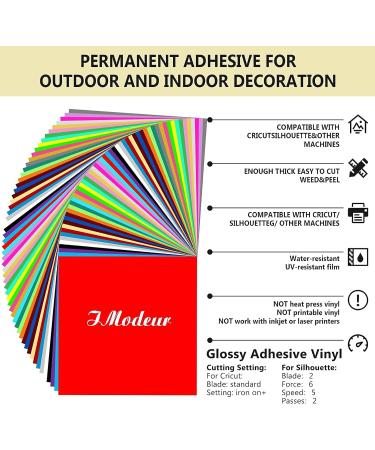 IModeur Permanent Adhesive Vinyl Sheets - 75 Pack 12x12 in 38 Assorted Colors - Matte & Glossy Vinyl for Cutting Machines - Car Decal Sticker Multicolor - Buy Online on GoSupps.com