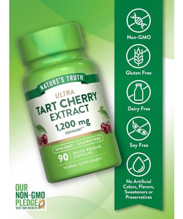 Nature's Truth Tart Cherry Extract Capsules | 1200 mg Non-GMO & Gluten Free | 90 Count Dietary Supplement - Buy Online on GoSupps.com