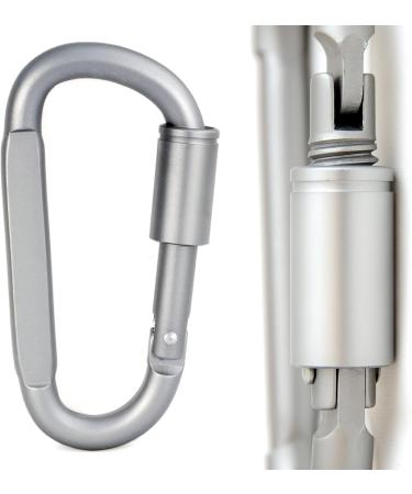 Wholeoo 2 Set D-Shaped 6mm Carabiner Hooks - Durable Aluminum with Thread Lock | Versatile Use (Not for Climbing) - Buy Online on GoSupps.com