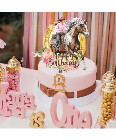 Cowgirl Birthday Cake Topper Cowgirl Birthday Party Supplies Western Cowgirl Cake Decorations Horse Cake Toppers for Girls Women Cowgirls Happy Birthday Party Cake Decorations - Buy Online on GoSupps.com