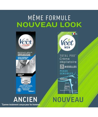 VEET MEN - Hair Removal Creams with Dome Applicator - Sensitive Skin - 3 x 100 ml - Buy Online on GoSupps.com