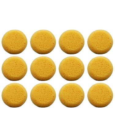 12Pcs Tack Sponges Bulk Round Sponge - Craft Sponge Saddle Soap for Leather Cleaning Sponge Horse Bridle - Kitchen Sponge Shoes Leather Care, Round Makeup Sponge for Painting Water Color Sponges Craft