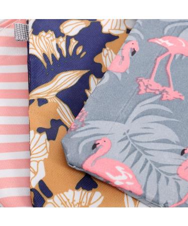 Menstrual Pad Storage Bag 4 Pcs - Zippered Portable Pouch for Tampons & Napkins - Coin Purse Wallet for Women & Girls (Cactus Flamingo Flower Stripe) - Buy Online on GoSupps.com