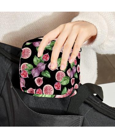 Fruit Fig Leaf Pattern Women's Portable Period Bag | Menstrual Cup Storage & Breastfeeding Insert Holder Perfect for Teens & Girls - Buy Online on GoSupps.com