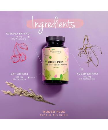 Kudzu Root Capsules Vegavero | 6000mg High Strength Extract | 8% Isoflavones | Alcohol Detox & Menopause Aid | Vegan | 180 Capsules - Buy Online on GoSupps.com