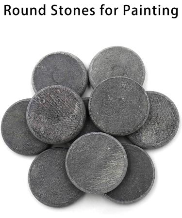 10 Round Basalt Stones for Rock Painting - 5.2cm Diameter, Natural Canvases for Mandala Art - Buy Online on GoSupps.com