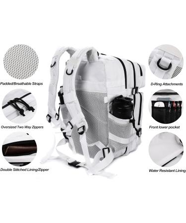 LHI Military Tactical Backpack 45L for Men and Women - Army Assault Pack Bag with Molle System, White - Buy Online on GoSupps.com