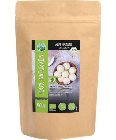 Organic Coconut Blossom Sugar (500g) - Gluten-Free, Lactose-Free, Vegan | From Controlled Organic Cultivation | Laboratory-Tested | 500 GR - Buy Online on GoSupps.com