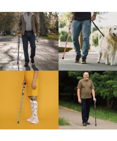 HATAF Walking Stick Folding Walking Sticks for Women Folding Walking Sticks for Men Mobility Aids walking stick rubber ends disability aids folding walking sticks for ladies Black Flowers - Buy Online on GoSupps.com