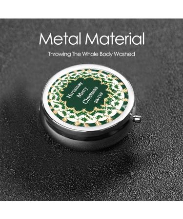 Christmas Round Pill Box Organizer | 3 Compartment Travel Pill Box - Perfect for Holiday Travel - Buy Online on GoSupps.com