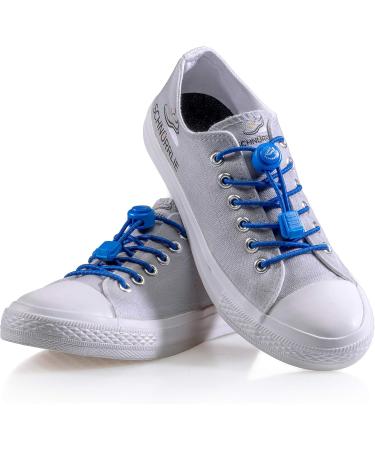 Schn rrlie Elastic Laces - 100cm Blue Round Flat Quick Lock Shoe Laces for Kids & Adults - No Tie Shoelaces for Effortless Wear - Buy Online on GoSupps.com