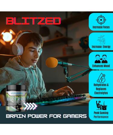 Worldwide Nutrition Blitzed Nootropic Formula - All-Natural Energy Drink Mix for Enhanced Focus & Memory - 30 Servings Gummy Candy Flavor - Buy Online on GoSupps.com