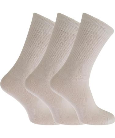 Universal Textiles Women's Extra Wide Diabetic Socks (3 Pairs) - US 6-10 - White - Buy Online on GoSupps.com