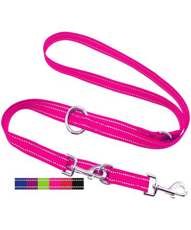 Dey - Premium dog leash nylon 2m |Reflecting |3 -way adjustable |For small medium -sized and large dogs |Many colors | Doubleein dog |Tow leash |Fire leash |Puppy leash |Pink Rosa S S - 1.5 x 200 cm pink -reflective - Buy Online on GoSupps.com