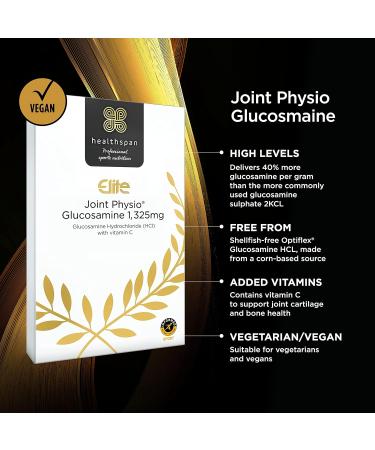 Healthspan Elite Glucosamine 1325mg (4 Months Supply) with Vitamin C | Joint & Bone Health Support | All Blacks Partner | Informed Sport Accredited - Buy Online on GoSupps.com