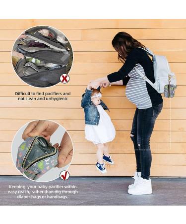 BPA-Free Leather Pacifier Holder Case | Flower Grey | Fits 4 Pacifiers | Easy to Clean | Diaper Bag & Purse Accessory - Buy Online on GoSupps.com