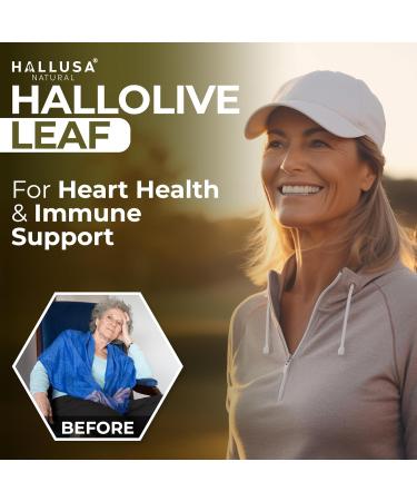 Hallusa Natural Olive Leaf Extract 1000mg per Serving 60 Capsules | Heart Health and Immune Support Supplement | 6% Oleuropein | Fatigue Antioxidant & Digestive Support Non GMO Gluten Free - Buy Online on GoSupps.com