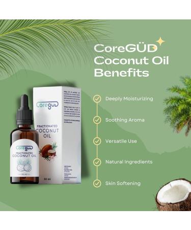 Fractional Coconut Oil - Tropical Happiness with Liquid Fractional Coconut Oil for Skin Body Face & Hair - 50ml - 100% Pure & Natural - Skin Body & Hair Oil - Buy Online on GoSupps.com