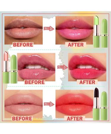 3PCS Aloe Vera Color Changing Lipstick Set | Long Lasting Moisturizing & Waterproof Lip Gloss - Magic Jelly Makeup Collection - Buy Online on GoSupps.com