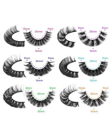 Russian Strip Lashes D Curl 30 Pairs - Fluffy Volume Wispy False Eyelashes Pack - Buy Online on GoSupps.com
