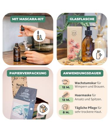 Buy Bionoble Organic Castor Oil 500ml - 100% Pure Cold-Pressed for Hair Eyelashes Beard & Nails - Vegan & Cruelty-Free with Glass Bottle & Pump - Perfect Mascara Kit - Buy Online on GoSupps.com