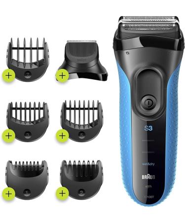 Buy Braun Series 3 Razor for Men - 3-in-1 Electric Shaver with 30 Min Runtime - 3010BT Blue & Black Bundle - Buy Online on GoSupps.com