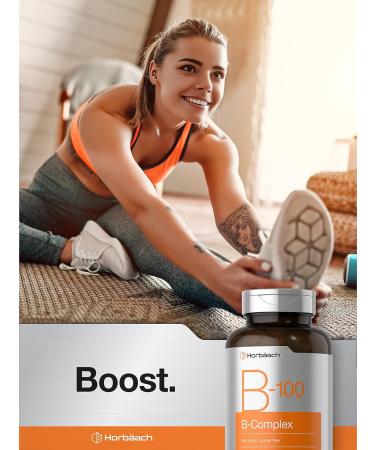 Vitamin B-100 Complex 300 Tablets | Vegetarian Non-GMO Gluten Free Supplement by Horbaach - Buy Online on GoSupps.com