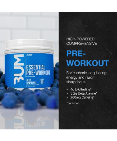 RAW Whey Isolate Protein Powder & Essential Pre-Workout Powder Bundle (Vanilla Oatmeal Cookie & Blue Raspberry) - Chris Bumstead Sports Nutrition Supplement for Men & Women - Buy Online on GoSupps.com