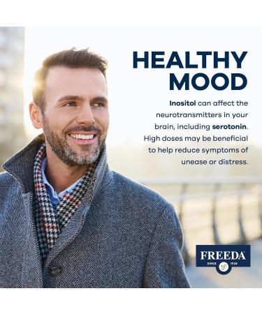 FREEDA Pure Inositol Capsules - 650 mg Inositol Supplement from Myo-Inositol - Mood and Calm Support - Vegetarian and Kosher Certified Vitamin B8 (Inositol) Supplements - Made in USA (100 ct) - Buy Online on GoSupps.com