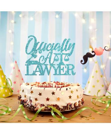 WeBenison Glitter Officially a Lawyer Cake Topper/Congrats Lawyer Cake Decorations/Law School Graduation Party Decorations Blue - Buy Online on GoSupps.com