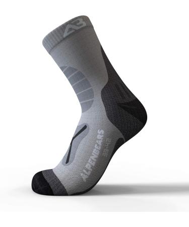 Alps Bears Merino Wool Hiking Socks | Professional Trekking Socks for Men Women & Children | Warm Outdoor Socks (2 & 3 Pair) - Size 43-48 - Gray & Black - Buy Online on GoSupps.com