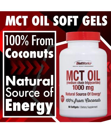 Buy DietWorks MCT Oil 1000 mg - 90 Softgels for Weight Loss & Energy - Buy Online on GoSupps.com